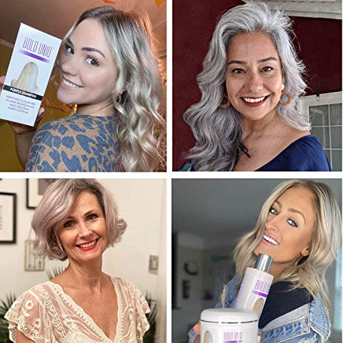 Vegan and Sulfate Free Purple Shampoo & Conditioner for Blonde and Silver Hair - 8 Fl Oz Each