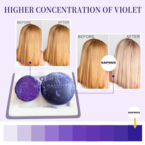 Sulfate-Free Purple Shampoo Bar for Blonde & Highlighted Hair, Travel-Friendly Tin + Sponge